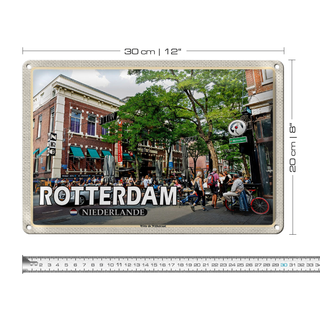 Blechschild Reise 30x20cm Rotterdam Niederlande Witte de Withstraat