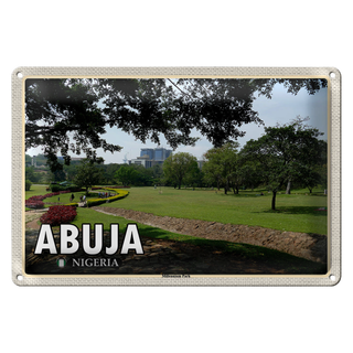 Blechschild Reise 30x20cm Abuja Nigeria Millenium Park