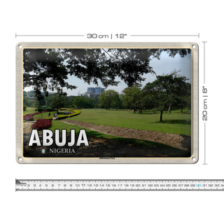 Blechschild Reise 30x20cm Abuja Nigeria Millenium Park