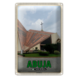 Blechschild Reise 20x30cm Abuja Nigeria Nationalkirche