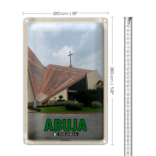 Blechschild Reise 20x30cm Abuja Nigeria Nationalkirche