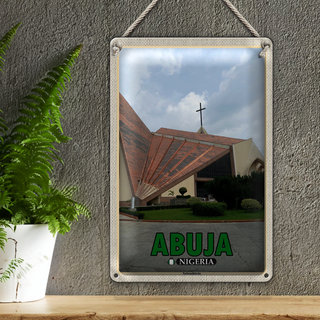 Blechschild Reise 20x30cm Abuja Nigeria Nationalkirche