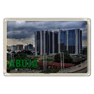 Blechschild Reise 30x20cm Abuja Nigeria Zentralbank