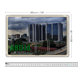 Blechschild Reise 30x20cm Abuja Nigeria Zentralbank