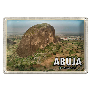 Blechschild Reise 30x20cm Abuja Nigeria Zuma Rock Felsformation