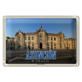 Blechschild Reise 30x20cm Asuncion Paraguay Palacio de Gobierno