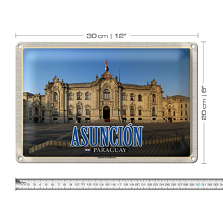 Blechschild Reise 30x20cm Asuncion Paraguay Palacio de Gobierno
