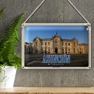 Blechschild Reise 30x20cm Asuncion Paraguay Palacio de Gobierno