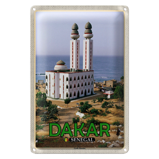 Blechschild Reise 20x30cm Dakar Senegal Große Moschee