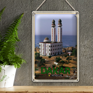 Blechschild Reise 20x30cm Dakar Senegal Große Moschee