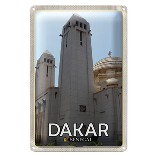 Blechschild Reise 20x30cm Dakar Senegal Kathedrale