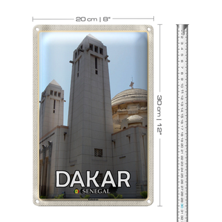 Blechschild Reise 20x30cm Dakar Senegal Kathedrale