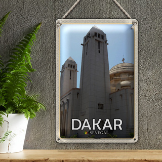 Blechschild Reise 20x30cm Dakar Senegal Kathedrale
