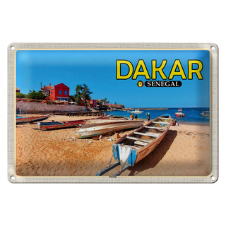 Blechschild Reise 30x20cm Dakar Senegal Strand Meer Urlaub