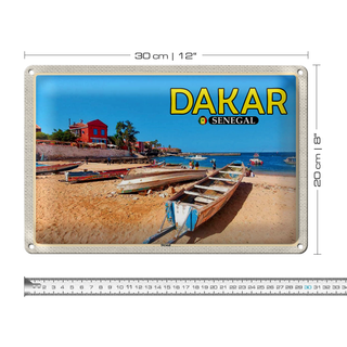 Blechschild Reise 30x20cm Dakar Senegal Strand Meer Urlaub