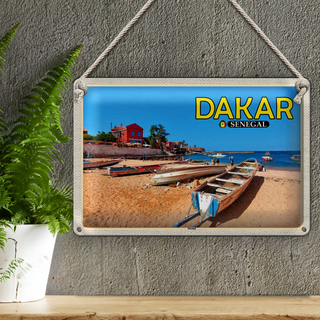 Blechschild Reise 30x20cm Dakar Senegal Strand Meer Urlaub