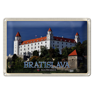 Blechschild Reise 30x20cm Bratislava Slowakei Burg von Bratislava