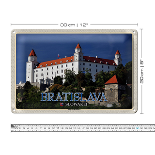 Blechschild Reise 30x20cm Bratislava Slowakei Burg von Bratislava