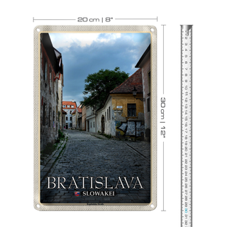Blechschild Reise 20x30cm Bratislava Slowakei Kapitulska Straße