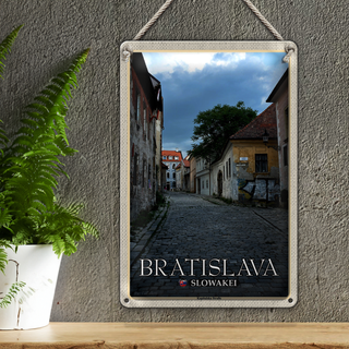 Blechschild Reise 20x30cm Bratislava Slowakei Kapitulska Straße
