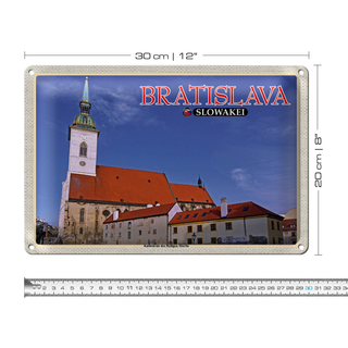 Blechschild Reise 30x20cm Bratislava Kathedrale Heiligen Martin