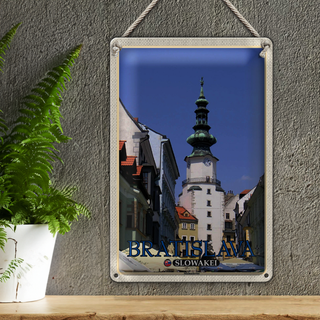 Blechschild Reise 20x30cm Bratislava Slowakei Michaelertor
