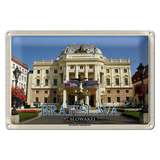 Blechschild Reise 30x20cm Bratislava Slowakei Slowakisches Theater