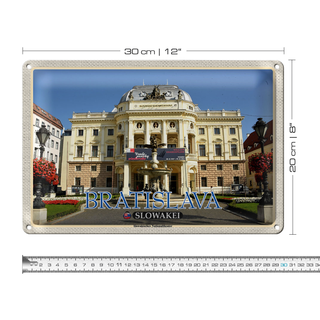 Blechschild Reise 30x20cm Bratislava Slowakei Slowakisches Theater