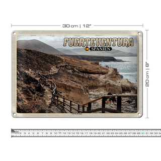 Blechschild Reise 30x20cm Fuerteventura Spanien Cuevas De Ajuy
