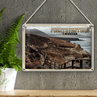 Blechschild Reise 30x20cm Fuerteventura Spanien Cuevas De Ajuy