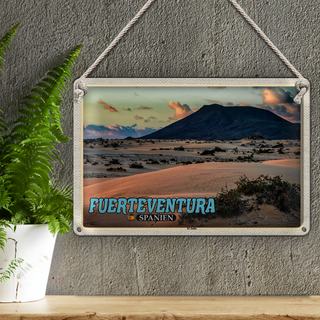 Blechschild Reise 30x20cm Fuerteventura Spanien El Jable Wanderdüne
