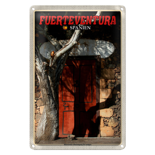 Blechschild Reise 20x30cm Fuerteventura Spanien Hauseingang Antigua