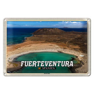 Blechschild Reise 30x20cm Fuerteventura Spanien Isla de Lobos Insel