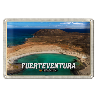 Blechschild Reise 30x20cm Fuerteventura Spanien Isla de Lobos Insel
