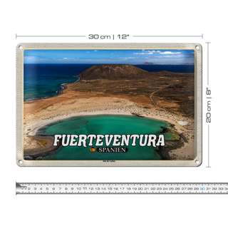 Blechschild Reise 30x20cm Fuerteventura Spanien Isla de Lobos Insel
