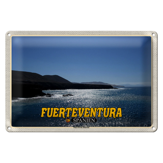 Blechschild Reise 30x20cm Fuerteventura Spanien Playa de los Muertos