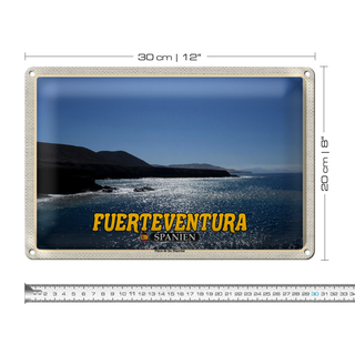 Blechschild Reise 30x20cm Fuerteventura Spanien Playa de los Muertos