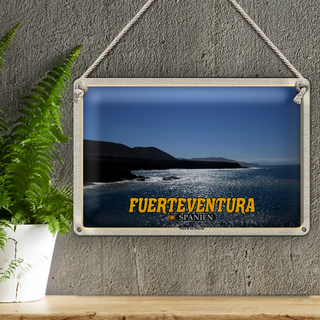 Blechschild Reise 30x20cm Fuerteventura Spanien Playa de los Muertos