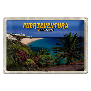 Blechschild Reise 30x20cm Fuerteventura Spanien Playa Jandia Meer