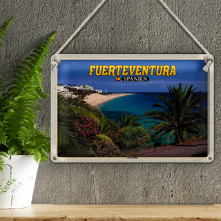 Blechschild Reise 30x20cm Fuerteventura Spanien Playa Jandia Meer
