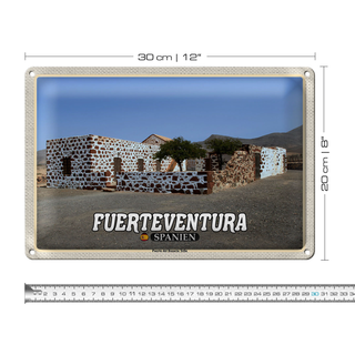 Blechschild Reise 30x20cm Fuerteventura Spanien Puerto Rosario Tefia