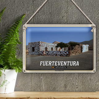 Blechschild Reise 30x20cm Fuerteventura Spanien Puerto Rosario Tefia