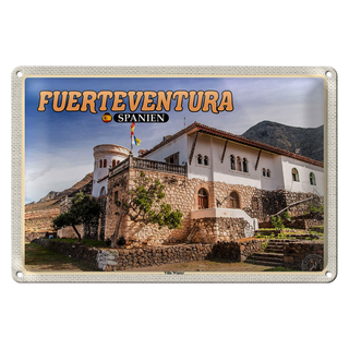 Blechschild Reise 30x20cm Fuerteventura Spanien Villa Winter