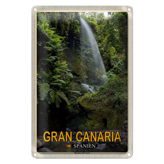 Blechschild Reise 20x30cm Gran Canaria Spanien Barranco del Laurel