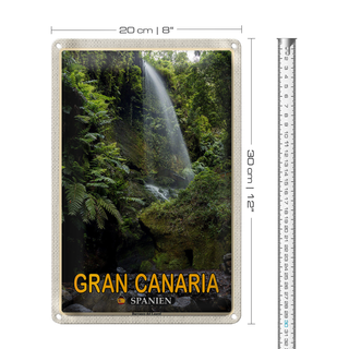 Blechschild Reise 20x30cm Gran Canaria Spanien Barranco del Laurel
