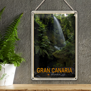 Blechschild Reise 20x30cm Gran Canaria Spanien Barranco del Laurel