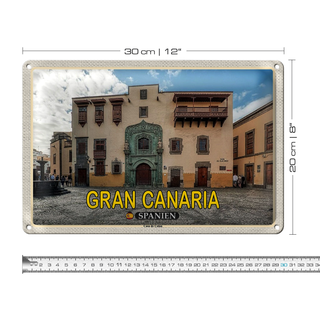 Blechschild Reise 30x20cm Gran Canaria Spanien Casa de Colon Muesum