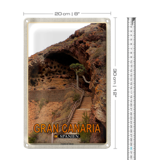 Blechschild Reise 20x30cm Gran Canaria Spanien Cenobio de Valerón
