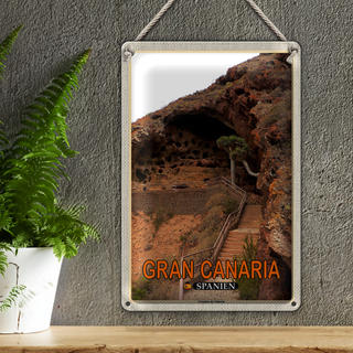 Blechschild Reise 20x30cm Gran Canaria Spanien Cenobio de Valerón