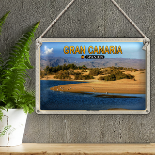 Blechschild Reise 30x20cm Gran Canaria Spanien Dunas de Maspalomas